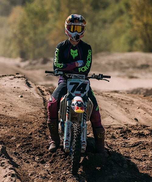 MX rider sitting on bike